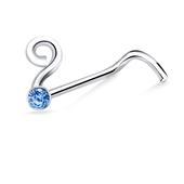 Question Mark Silver Curved Nose Stud NSKB-664